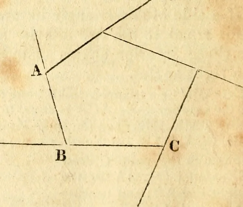 An illustration from Elements of geometry : containing the first six books of Euclid, with a supplement on the quadrature of the circle, and the geometry of solids : to which are added, Elements of plane and spherical geometry, 1826, leaf 39