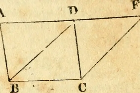 An illustration from Elements of geometry : containing the first six books of Euclid, with a supplement on the quadrature of the circle, and the geometry of solids : to which are added, Elements of plane and spherical geometry, 1826, leaf 41