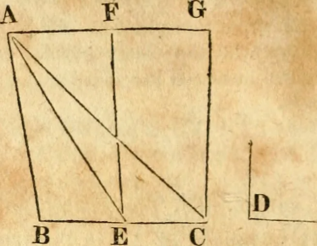An illustration from Elements of geometry : containing the first six books of Euclid, with a supplement on the quadrature of the circle, and the geometry of solids : to which are added, Elements of plane and spherical geometry, 1826, leaf 45