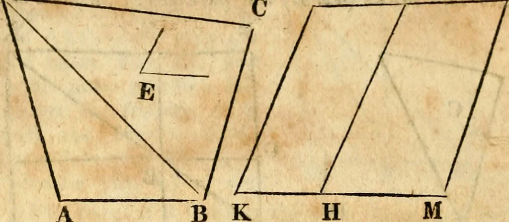 An illustration from Elements of geometry : containing the first six books of Euclid, with a supplement on the quadrature of the circle, and the geometry of solids : to which are added, Elements of plane and spherical geometry, 1826, leaf 47