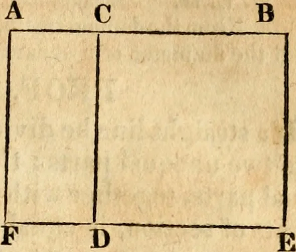 An illustration from Elements of geometry : containing the first six books of Euclid, with a supplement on the quadrature of the circle, and the geometry of solids : to which are added, Elements of plane and spherical geometry, 1826, leaf 52