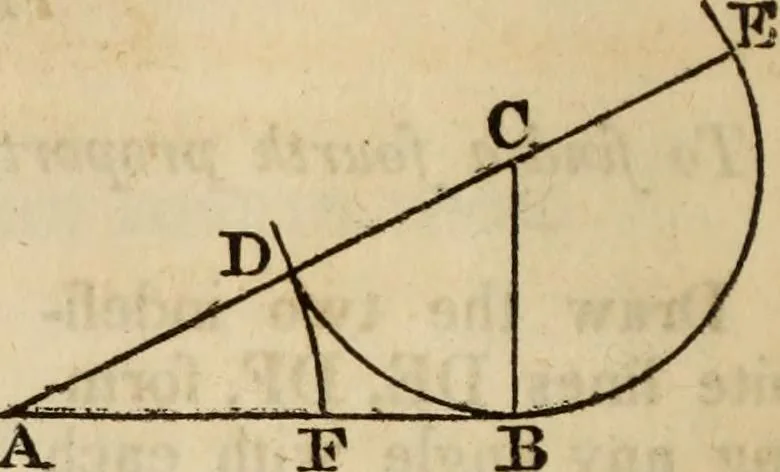An illustration from Elements of geometry and trigonometry, 1835, leaf 100