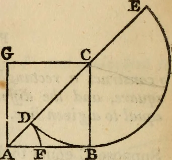 An illustration from Elements of geometry and trigonometry, 1835, leaf 108