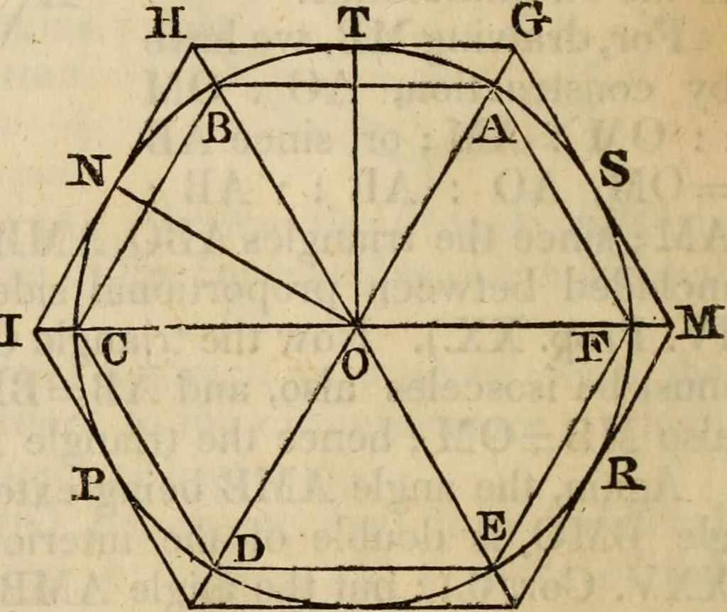 An illustration from Elements of geometry and trigonometry, 1835, leaf 114