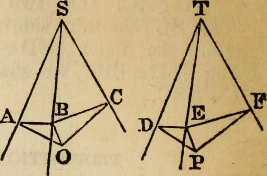 An illustration from Elements of geometry and trigonometry, 1835, leaf 140