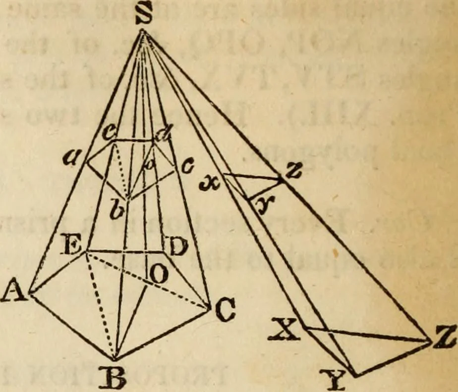 An illustration from Elements of geometry and trigonometry, 1835, leaf 146