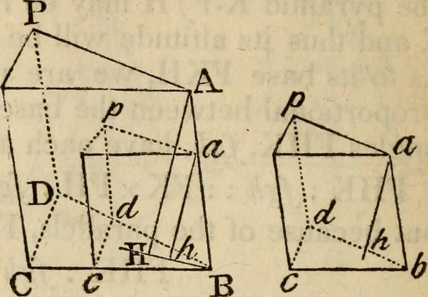 An illustration from Elements of geometry and trigonometry, 1835, leaf 164
