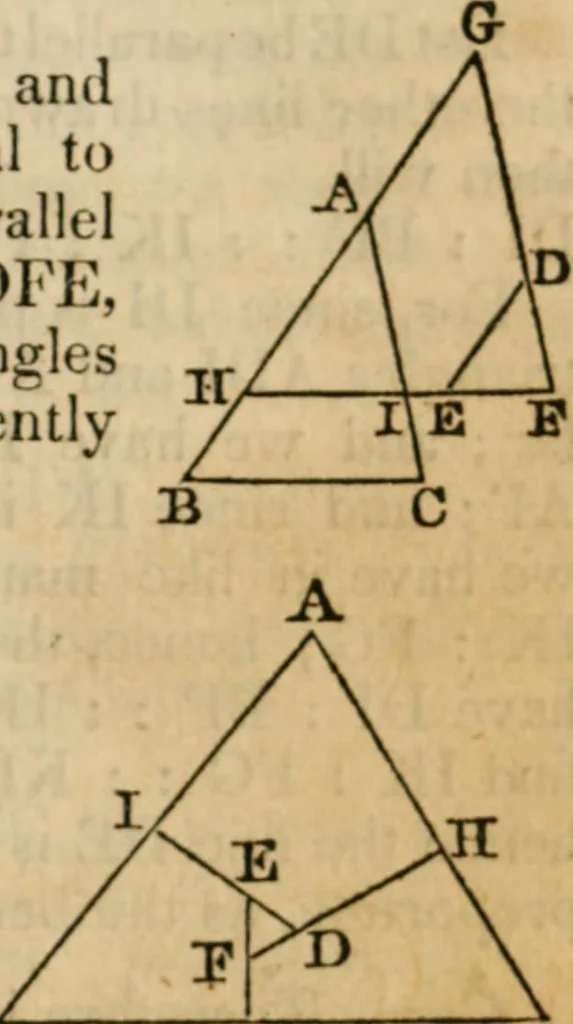 An illustration from Elements of geometry and trigonometry, 1835, leaf 87