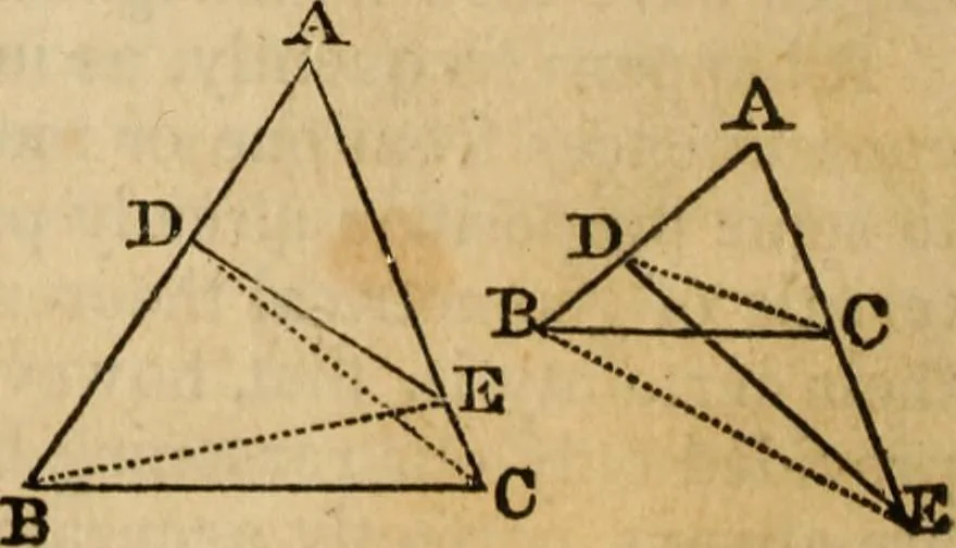 An illustration from Elements of geometry and trigonometry, 1835, leaf 90