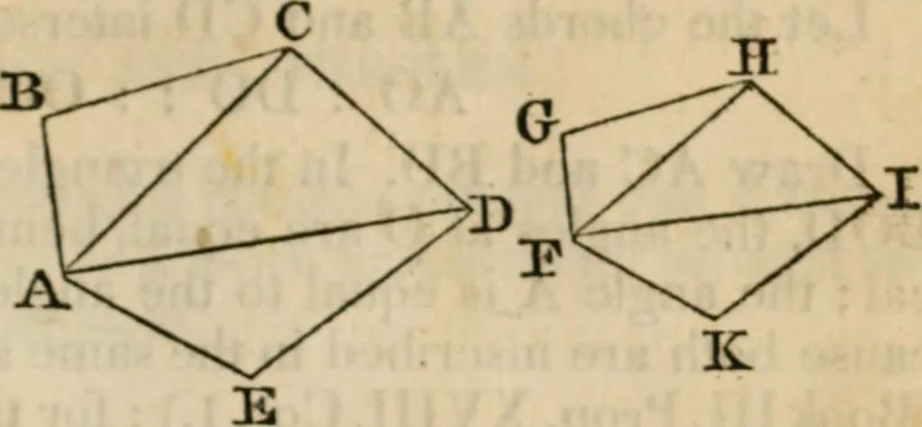 An illustration from Elements of geometry and trigonometry, 1835, leaf 93