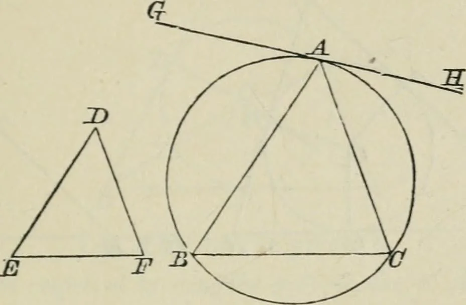 An illustration from Elements of geometry : containing books I to VI and portions of books XI and XII of Euclid, with exercises and notes, 1881, leaf 188