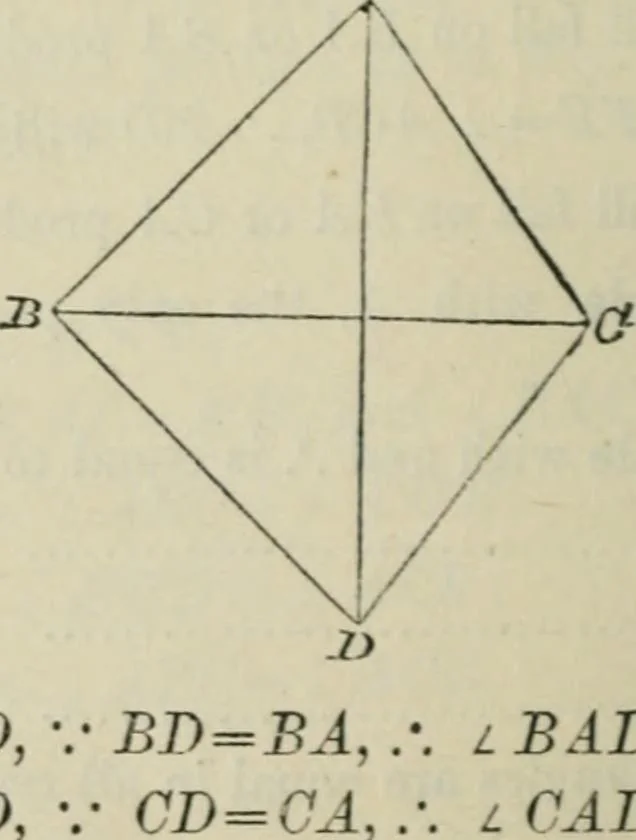 An illustration from Elements of geometry : containing books I to VI and portions of books XI and XII of Euclid, with exercises and notes, 1881, leaf 25
