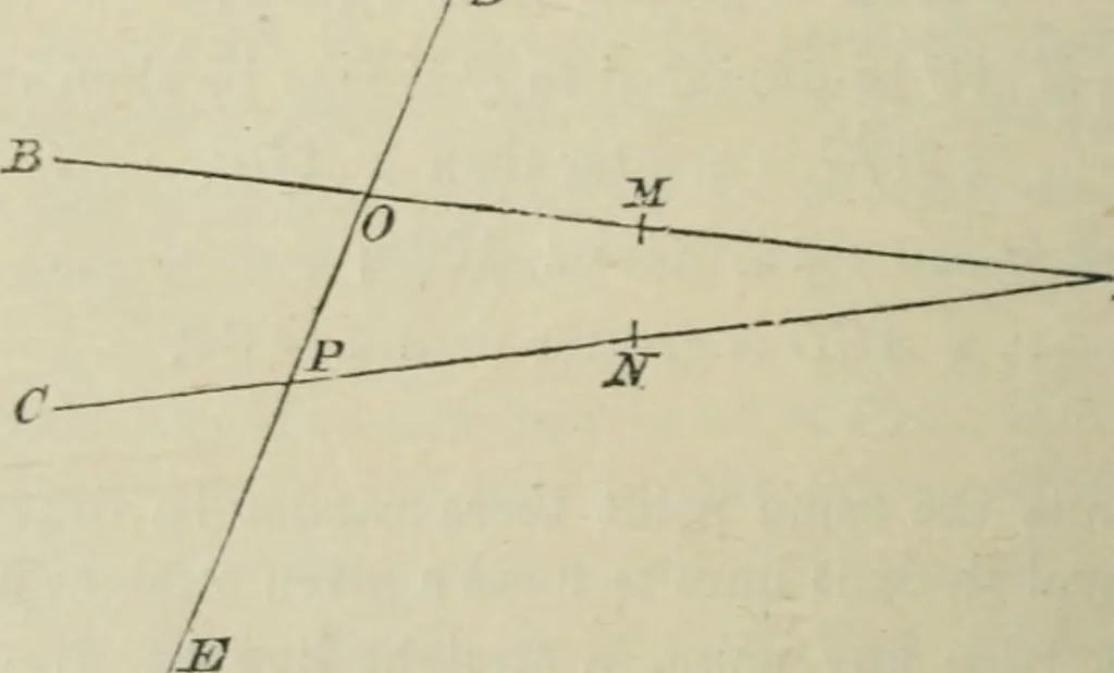 An illustration from Elements of geometry : containing books I to VI and portions of books XI and XII of Euclid, with exercises and notes, 1881, leaf 37