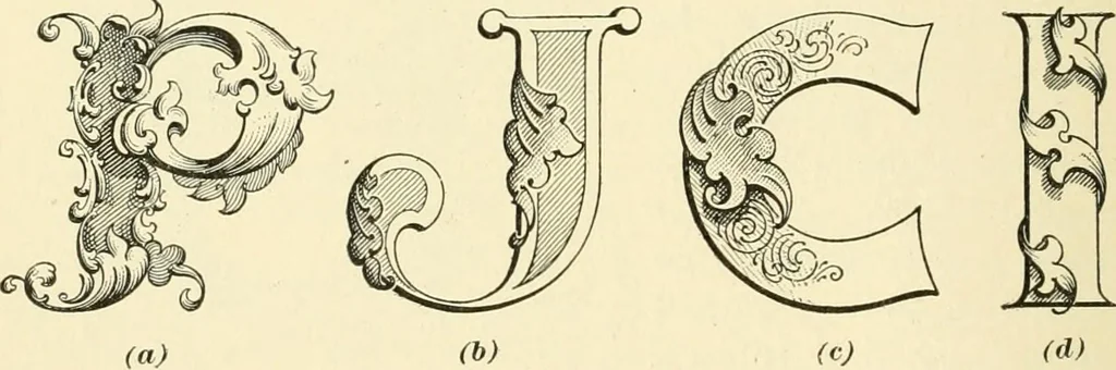 An illustration from Elements of lettering and sign painting;, 1899, leaf 44