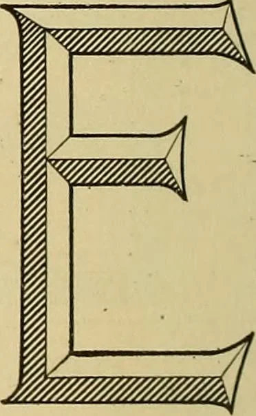 An illustration from Elements of lettering ... A treatise on the history, classification, and practical application of the various styles of letters of the alphabet, 1899, leaf 40