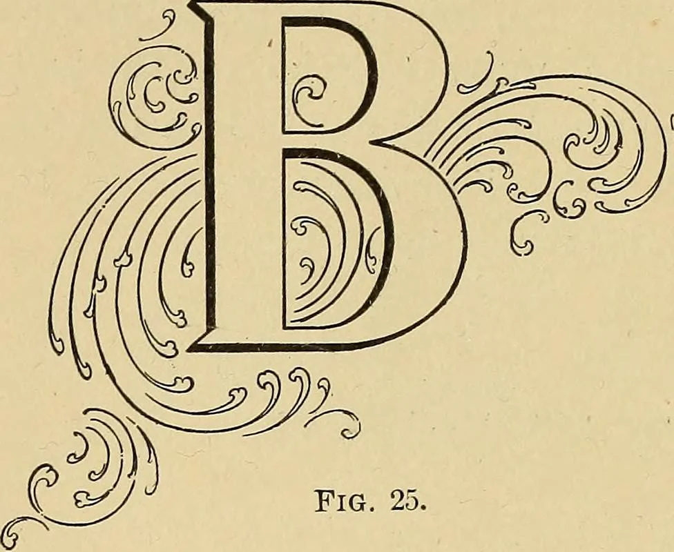 An illustration from Elements of lettering ... A treatise on the history, classification, and practical application of the various styles of letters of the alphabet, 1899, leaf 44