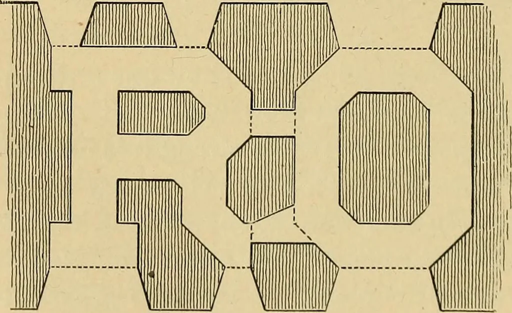 An illustration from Elements of lettering ... A treatise on the history, classification, and practical application of the various styles of letters of the alphabet, 1899, leaf 64