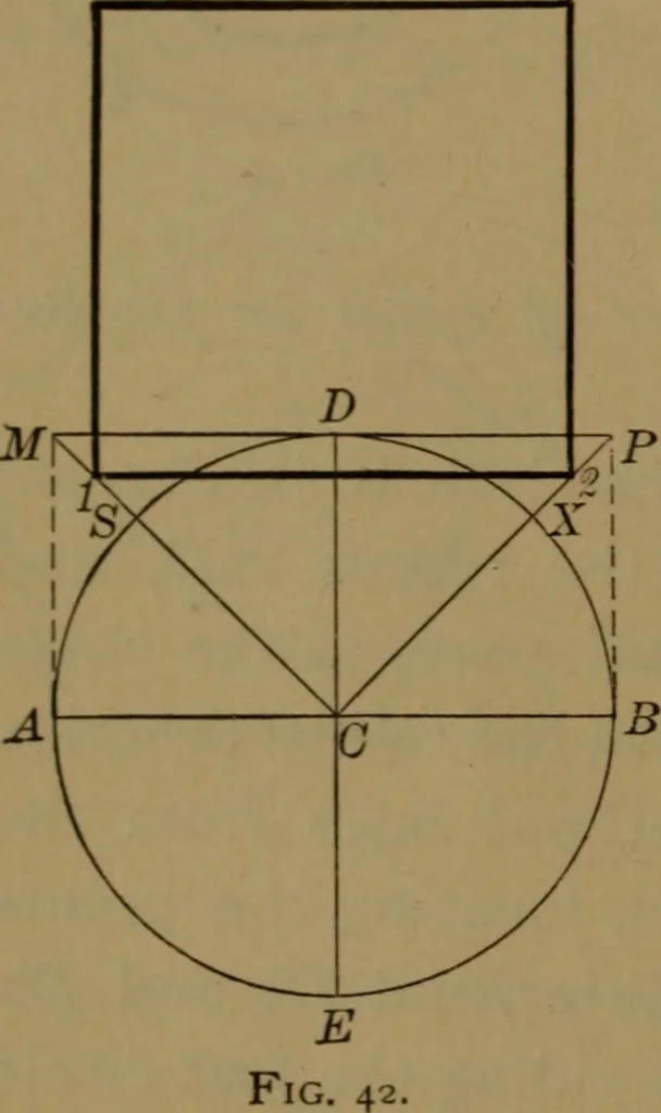 An illustration from Elements of mechanical drawing, 1893, leaf 31