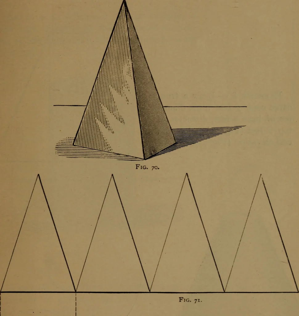An illustration from Elements of mechanical drawing, 1893, leaf 48