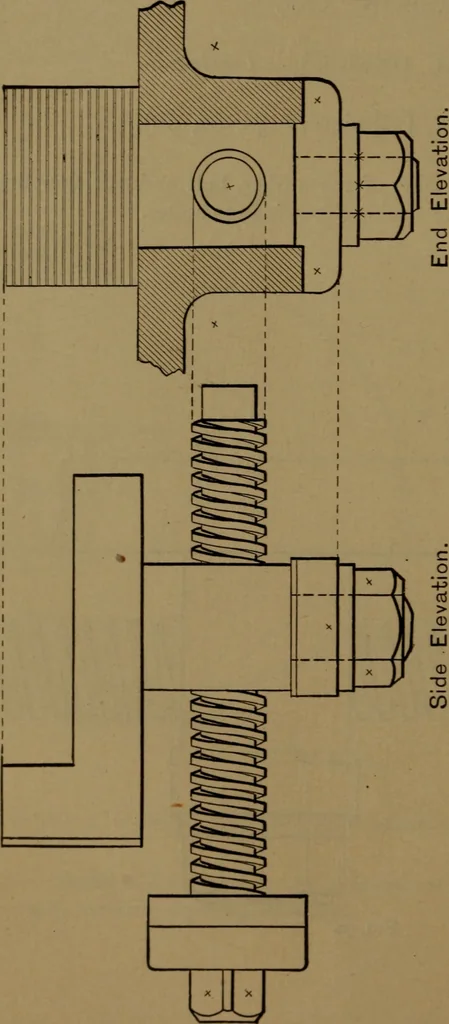 An illustration from Elements of mechanical drawing, 1893, leaf 59