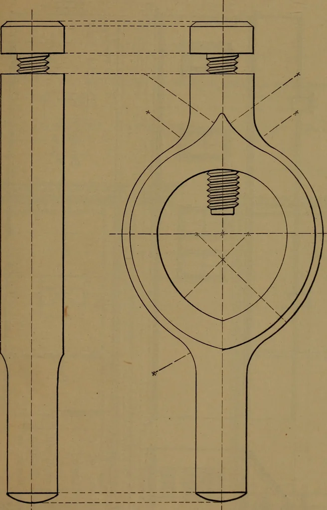 An illustration from Elements of mechanical drawing, 1893, leaf 60
