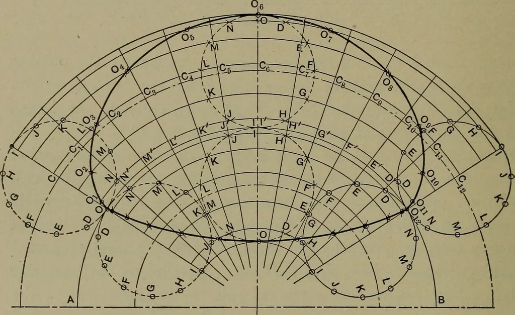 An illustration from Elements of mechanical drawing, 1911, leaf 147