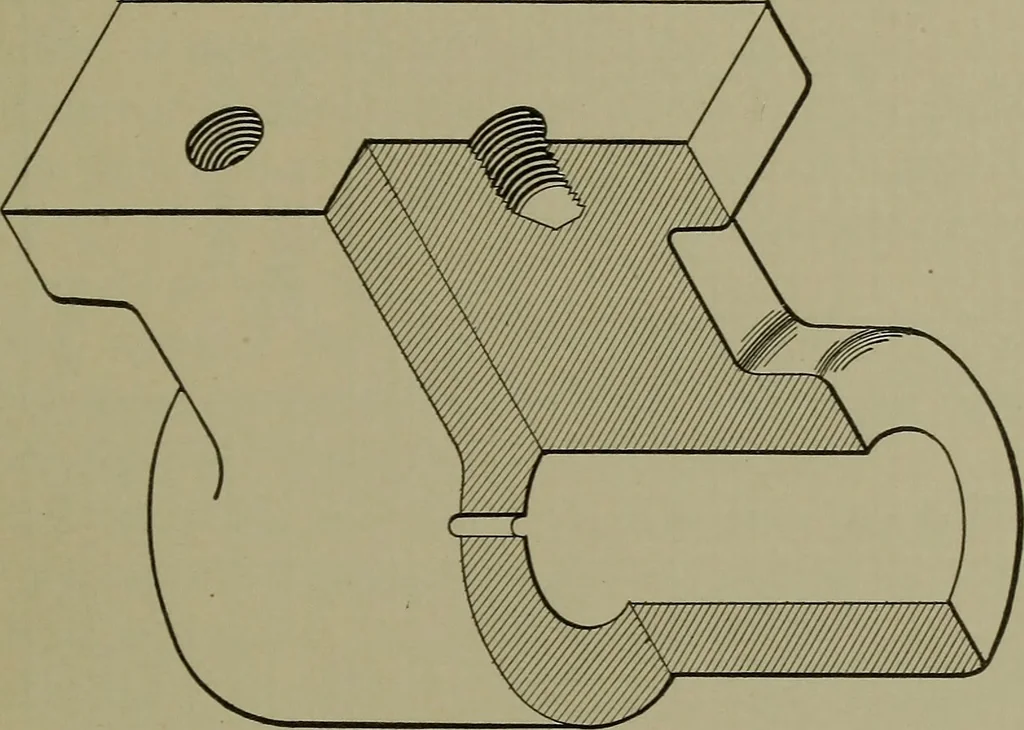 An illustration from Elements of mechanical drawing, 1911, leaf 174