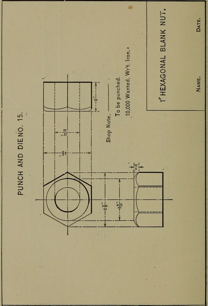 An illustration from Elements of mechanical drawing, 1911, leaf 179