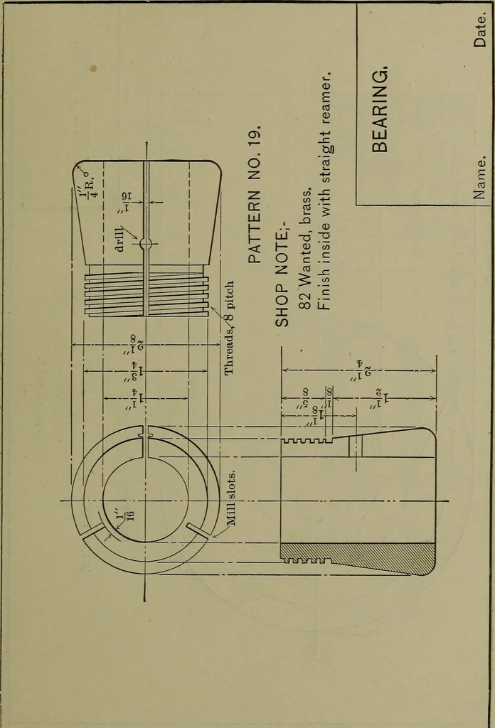 An illustration from Elements of mechanical drawing, 1911, leaf 182