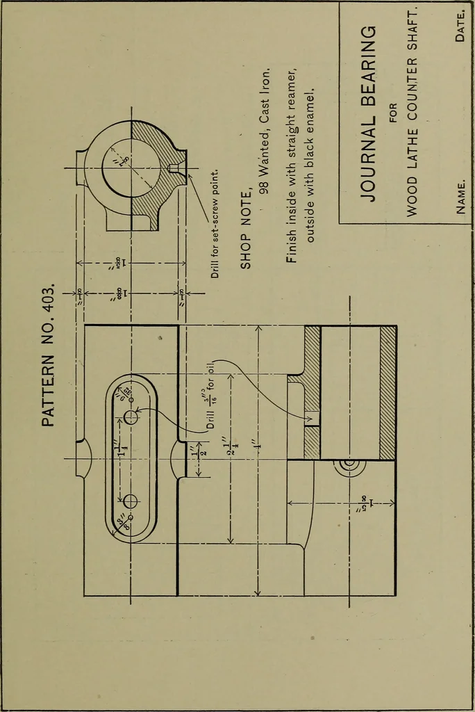 An illustration from Elements of mechanical drawing, 1911, leaf 184