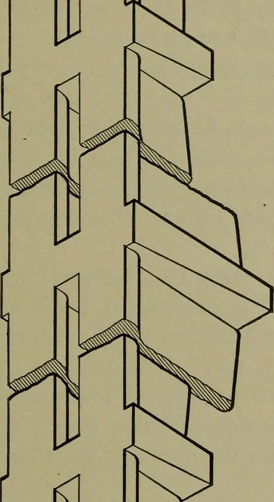 An illustration from Elements of mechanical drawing, 1911, leaf 188