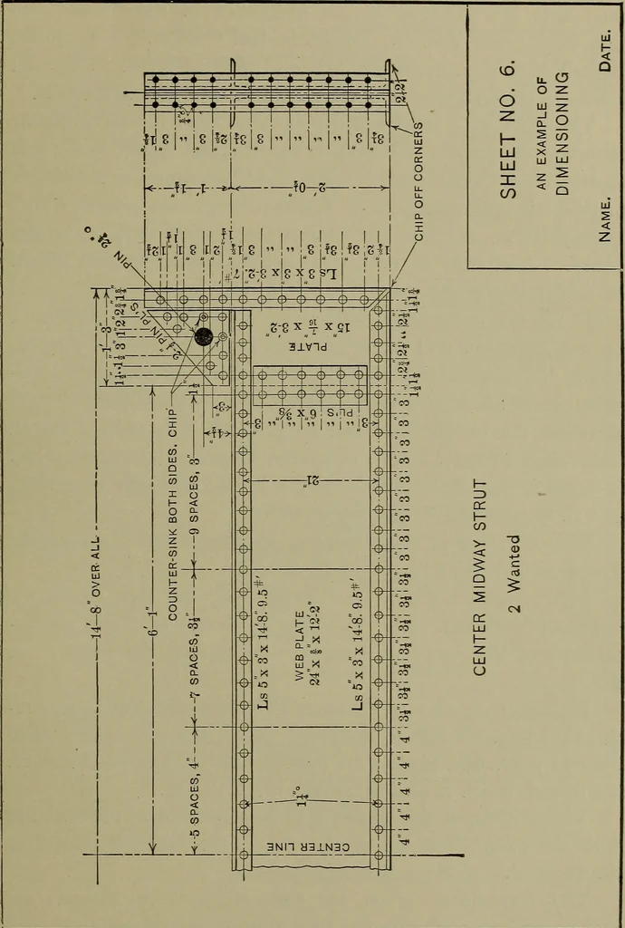 An illustration from Elements of mechanical drawing, 1911, leaf 204