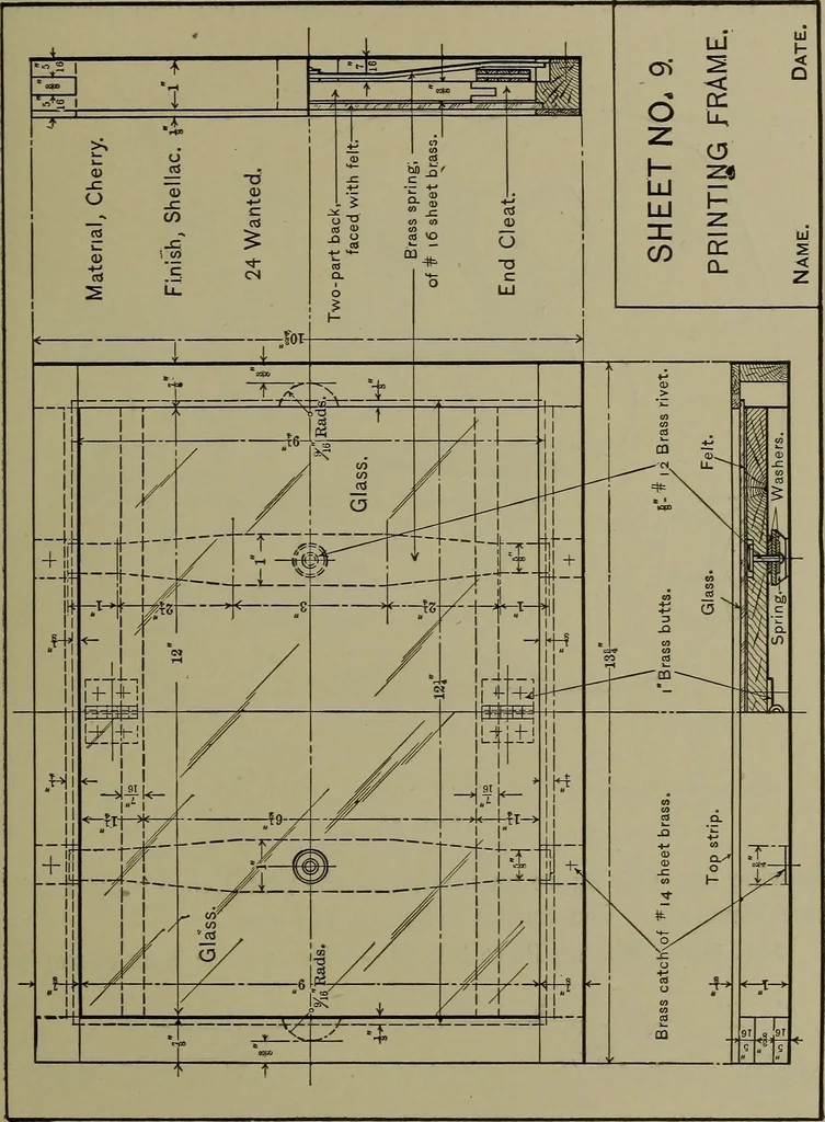 An illustration from Elements of mechanical drawing, 1911, leaf 210