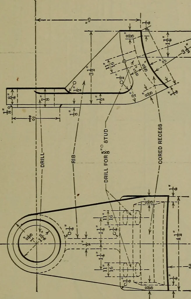 An illustration from Elements of mechanical drawing, 1911, leaf 212
