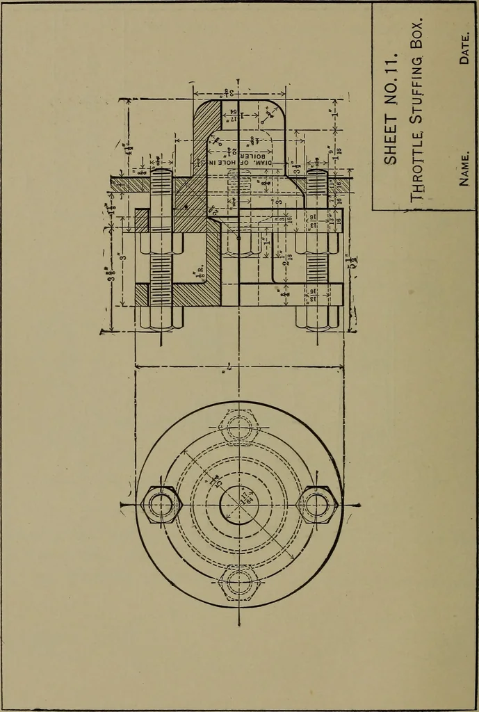 An illustration from Elements of mechanical drawing, 1911, leaf 213