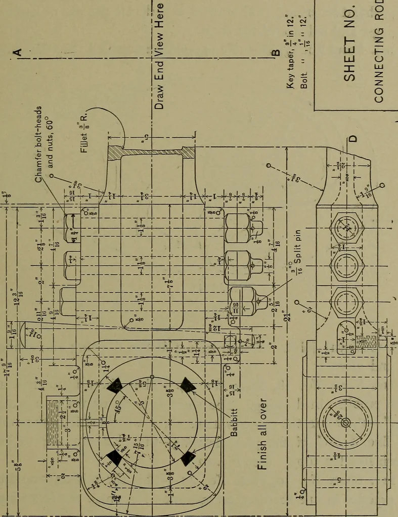 An illustration from Elements of mechanical drawing, 1911, leaf 218