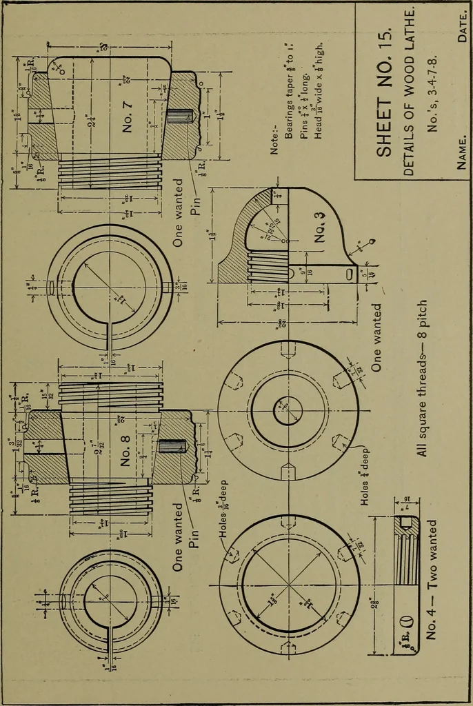 An illustration from Elements of mechanical drawing, 1911, leaf 220