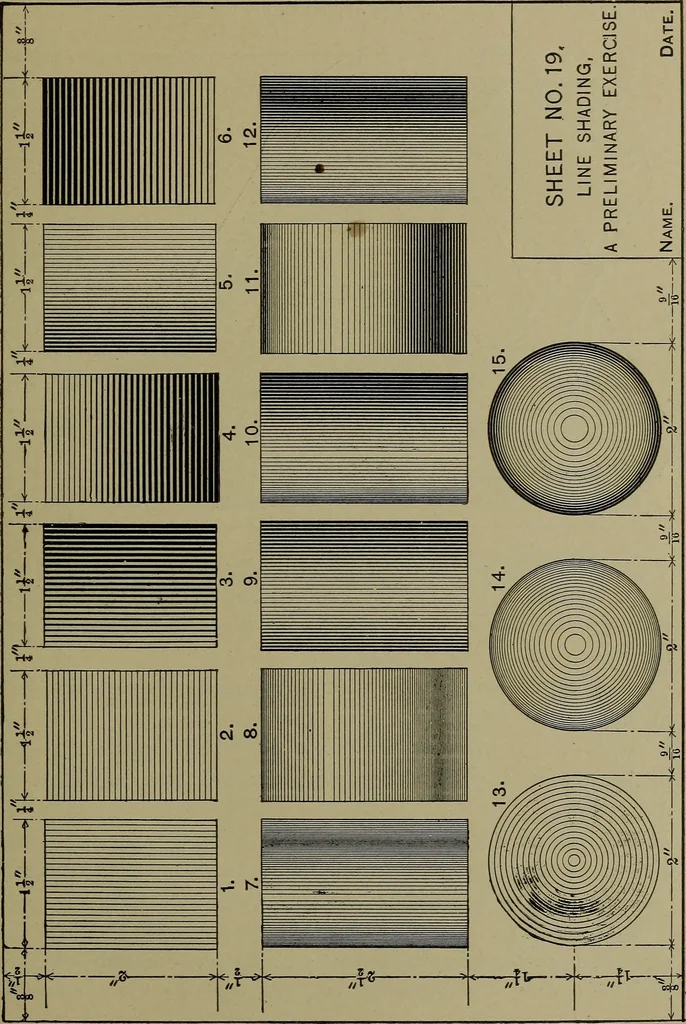 An illustration from Elements of mechanical drawing, 1911, leaf 224