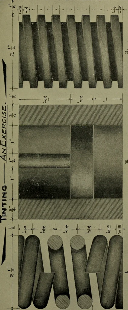 An illustration from Elements of mechanical drawing, 1911, leaf 240