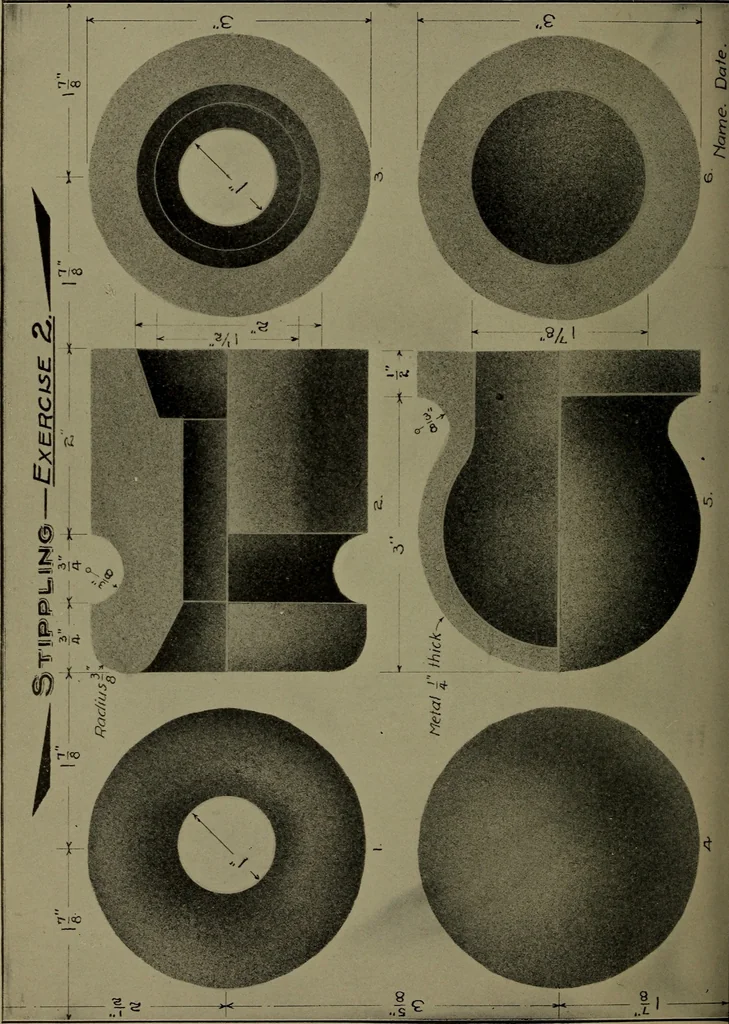 An illustration from Elements of mechanical drawing, 1911, leaf 243
