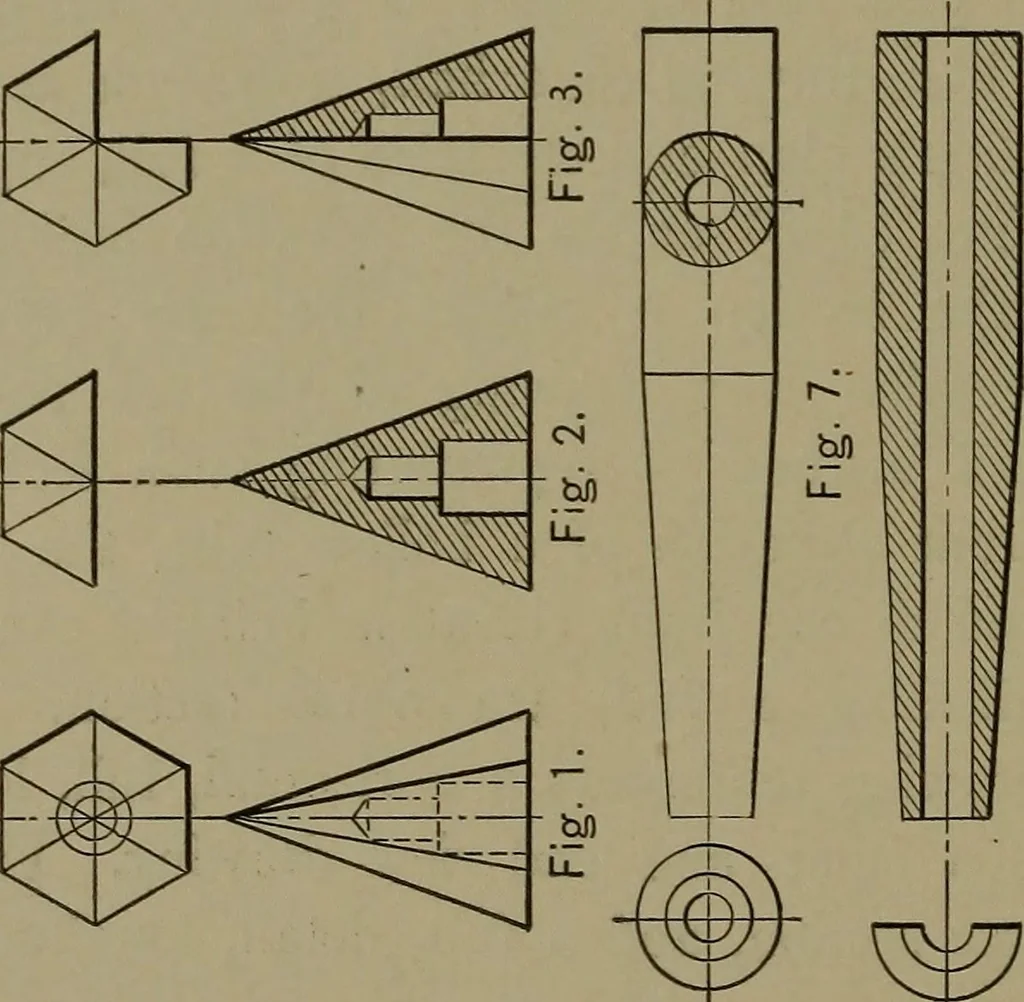 An illustration from Elements of mechanical drawing, 1911, leaf 29