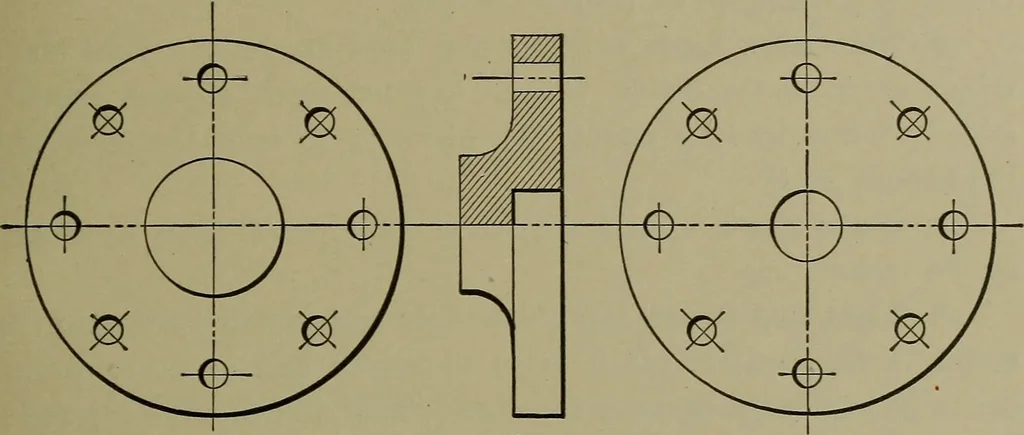 An illustration from Elements of mechanical drawing, 1911, leaf 32