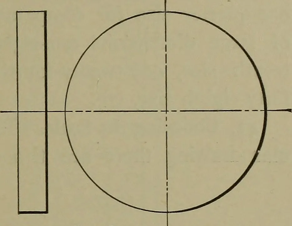 An illustration from Elements of mechanical drawing, 1911, leaf 34