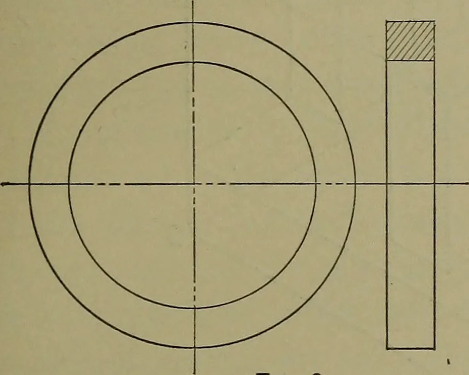 An illustration from Elements of mechanical drawing, 1911, leaf 34