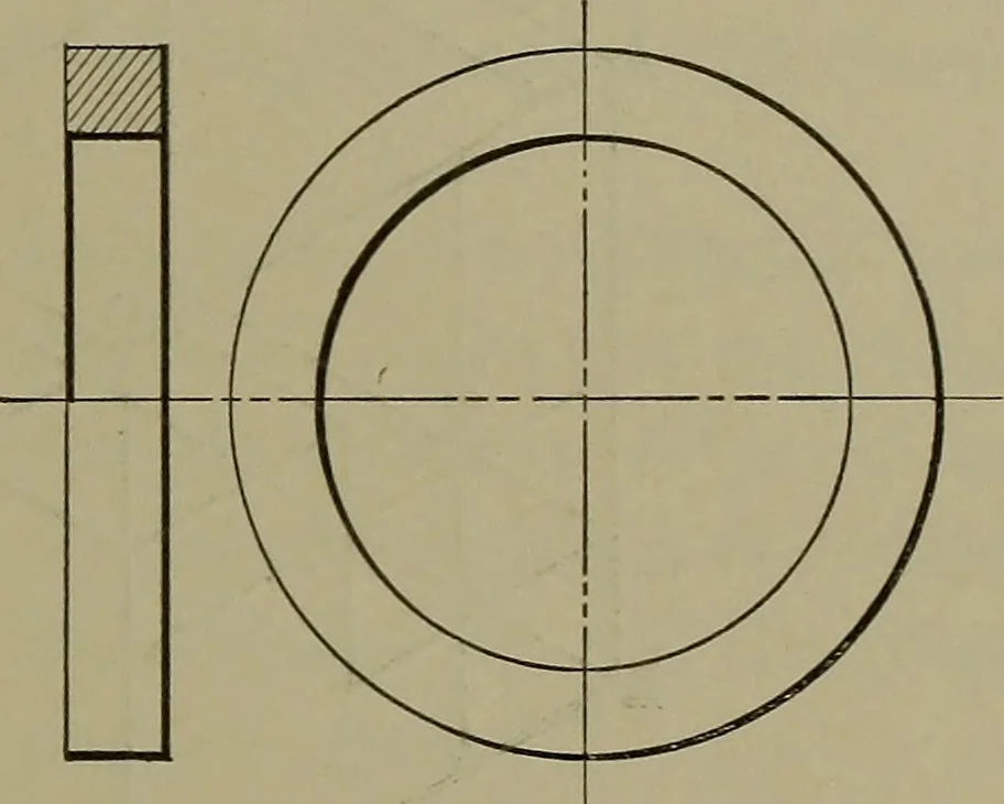 An illustration from Elements of mechanical drawing, 1911, leaf 34