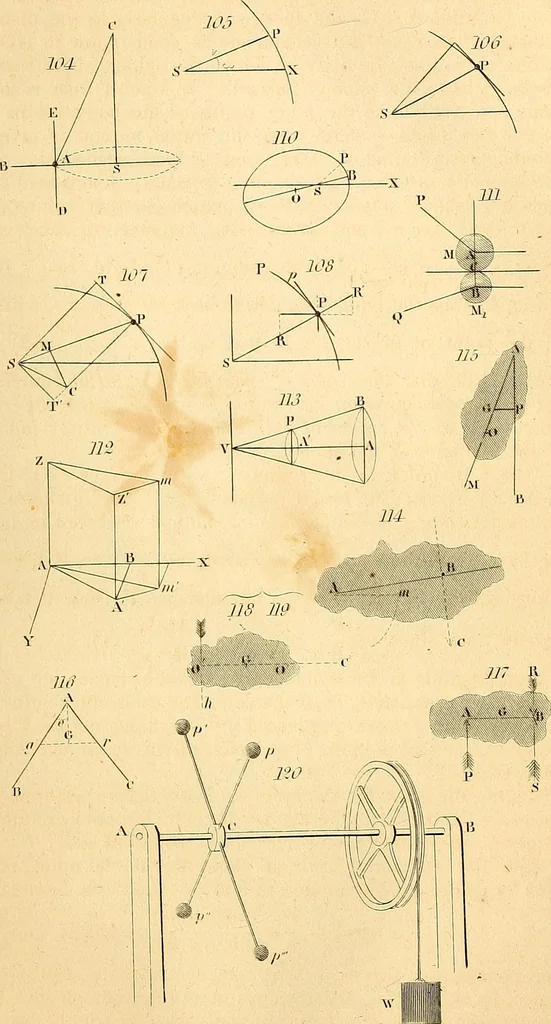 An illustration from The elements of mechanics, comprehending statics and dynamics, 1848, leaf 228