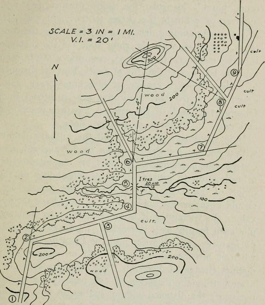 An illustration from Elements of military sketching and map reading, 1917, leaf 58