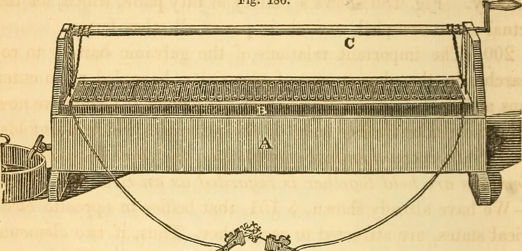An illustration from The elements of natural philosophy : copiously illustrated by familiar experiments and containing descriptions of instruments, with directions for using : designed for the use of schools and academies, 1856, leaf 232
