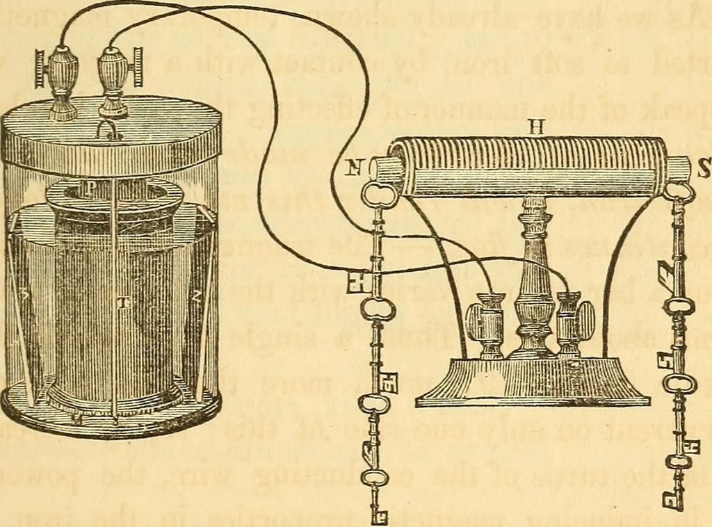 An illustration from The elements of natural philosophy : copiously illustrated by familiar experiments and containing descriptions of instruments, with directions for using : designed for the use of schools and academies, 1856, leaf 263