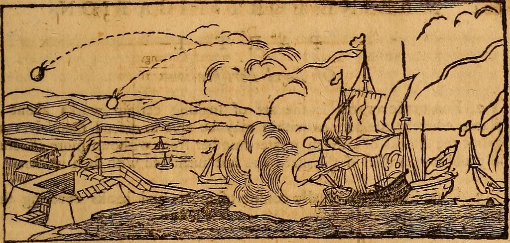 An illustration from The elements of navigation : containing the theory and practice, with all the necessary tables, to which is added, a treatise of marine fortification ..., 1754, leaf 650